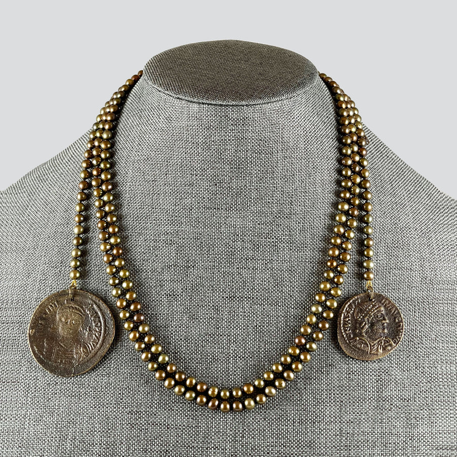 copper pearl necklace