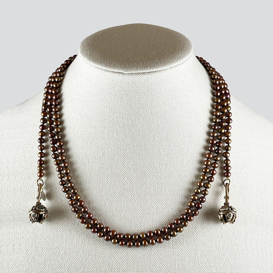 iridescent copper pearl necklace
