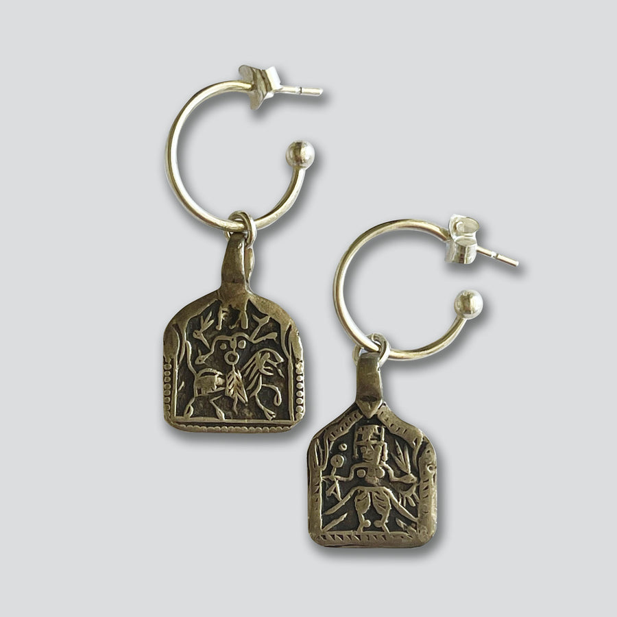 vintage coin silver earrings