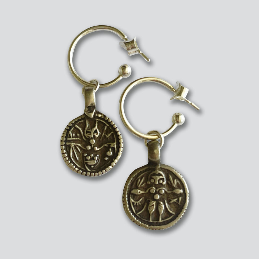 vintage coin silver earrings